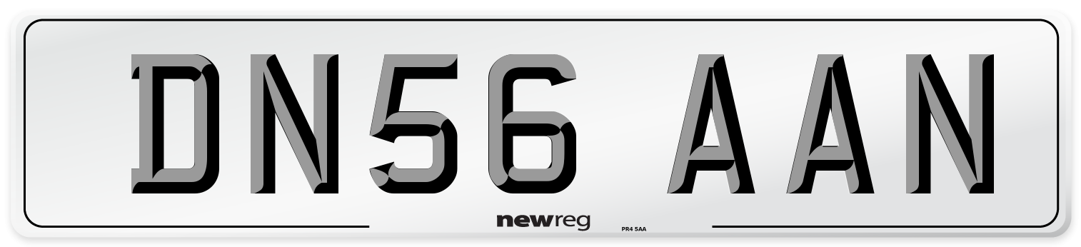 DN56 AAN Number Plate from New Reg
